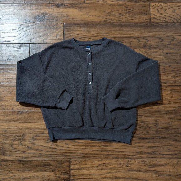 Old Navy 2 piece fleece lounge set Henley top and joggers grey size XS/Small - Picture 3 of 16